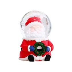 Weihnachtsmann / Schneemann - Schneekugel - mit LED