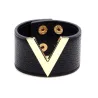 Retro-Punk-Stil - Buchstabe V - Lederarmband