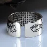 Buddhistischer Herz-Sutra-Ring - Lotus - Silber - Größenveränderbar - Unisex