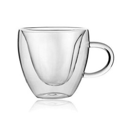 Herzförmiges Glas – doppelwandig – Kaffee-/Teebecher