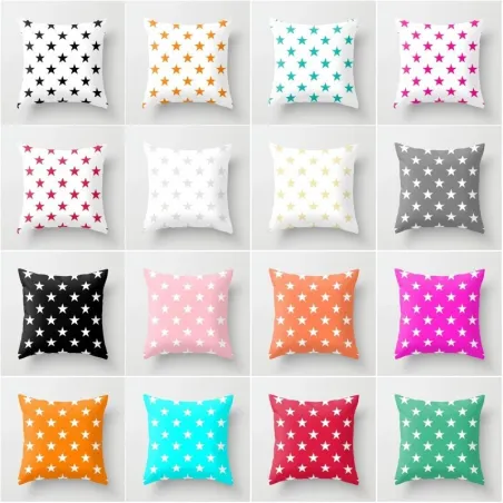 Dekorativer Kissenbezug - bunte Sterne - 45 * 45 cm