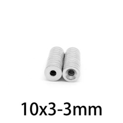 N35 - Neodym-Magnet - versenkt - 10 mm * 3 mm - mit 3 mm Loch