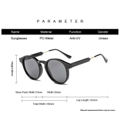 Runde Retro-Sonnenbrille - Katzenauge - Unisex
