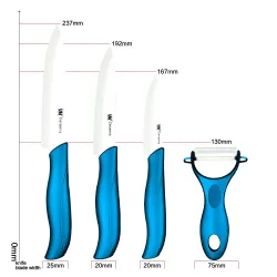 Keramikmesser mit Hüllen / Schäler - 4-teiliges Set