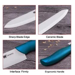 Ceramic knives with covers / peeler - 4 pieces setCeramic