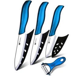 Keramikmesser mit Hüllen / Schäler - 4-teiliges Set