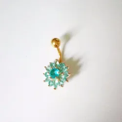 Kristallblume - Bauchnabelpiercing - Edelstahl 316L