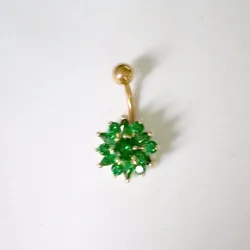 Kristallblume - Bauchnabelpiercing - Edelstahl 316L