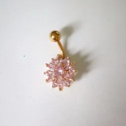 Kristallblume - Bauchnabelpiercing - Edelstahl 316L