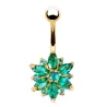 Kristallblume - Bauchnabelpiercing - Edelstahl 316L