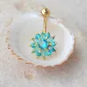 Kristallblume - Bauchnabelpiercing - Edelstahl 316L