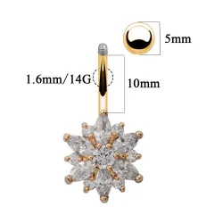 Crystal flower - belly button piercing - 316L stainless steelPiercings