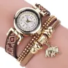 Mehrschichtiges Armband - mit Uhr / Strass / Elefant