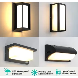 Moderne LED-Außenleuchte - Wandmontage - mit Bewegungssensor - IP65 wasserdicht - 24W