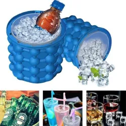 Eiskugelbereiter aus Silikon – Eimer – Flaschenkühler – mit Deckel