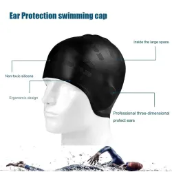 Silicone swimming cap - ears / long hair protection - waterproofSwimming