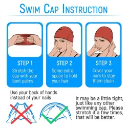 Silicone swimming cap - ears / long hair protection - waterproofSwimming