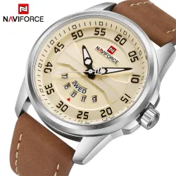 NAVIFORCE - klassische Sportuhr - Quarz - Lederband - wasserdicht