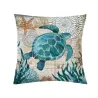 Dekorativer Kissenbezug - Schildkröte - Anker - Meerjungfrau - 45 cm * 45 cm