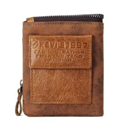 Vintage-Ledergeldbörse – Karten-/Münzhalter – große Kapazität