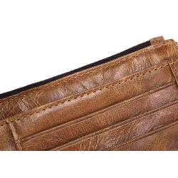 Vintage-Ledergeldbörse – Karten-/Münzhalter – große Kapazität