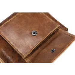 Vintage-Ledergeldbörse – Karten-/Münzhalter – große Kapazität