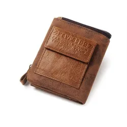 Vintage-Ledergeldbörse – Karten-/Münzhalter – große Kapazität
