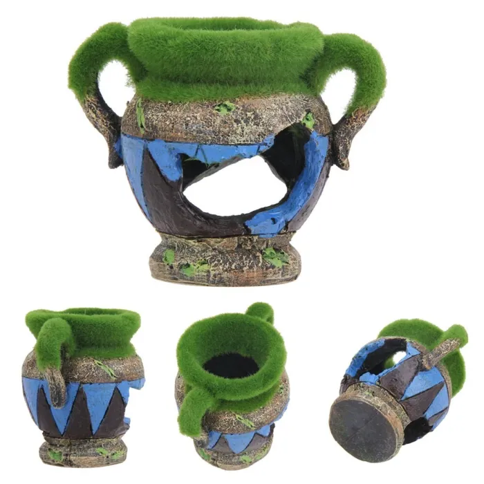 Resin vase with moss - aquarium decorationDecorations