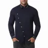 Asymmetrisches Langarmshirt - dekorative goldene Stickerei