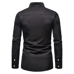 Asymmetrisches Langarmshirt - dekorative goldene Stickerei