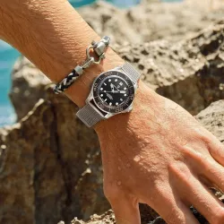 PAGANI - automatic stainless steel watch - mesh strap - waterproof - blackWatches