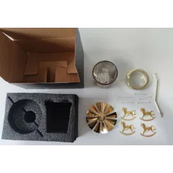 Dekorativer Kerzenhalter - drehbar - Schneeflocken - Engel - Pferde - Gold