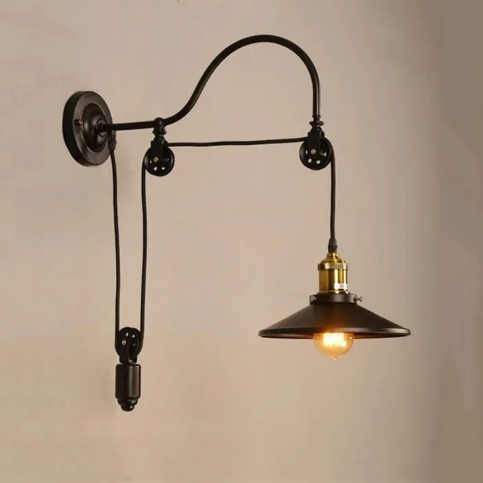 Retro-Wandlampe aus Eisen - verstellbare Länge