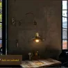 Retro-Wandlampe aus Eisen - verstellbare Länge