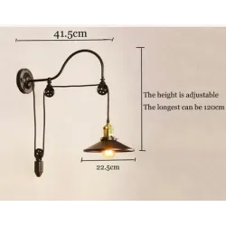 Retro-Wandlampe aus Eisen - verstellbare Länge