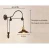 Retro-Wandlampe aus Eisen - verstellbare Länge