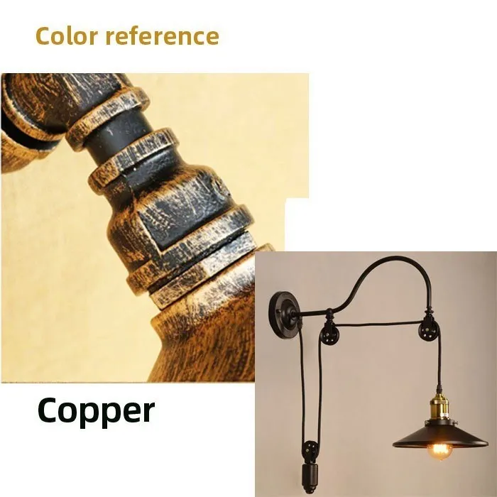 Retro-Wandlampe aus Eisen - verstellbare Länge