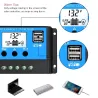 Auto solar panel charge controller - PWM controller - LCD display - dual USB - 12V - 24VSolar panel controllers