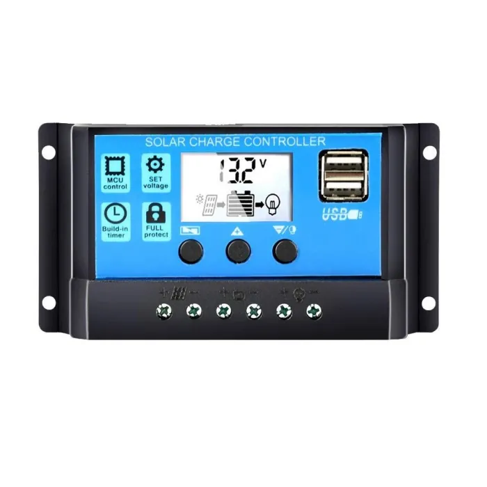 Auto solar panel charge controller - PWM controller - LCD display - dual USB - 12V - 24VSolar panel controllers