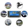 Auto solar panel charge controller - PWM controller - LCD display - dual USB - 12V - 24VSolar panel controllers