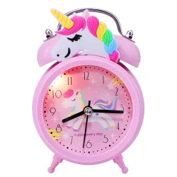 Wecker mit Doppelklingel - Uhr mit Hintergrundbeleuchtung - Einhorn / Dinosaurier / Astronaut