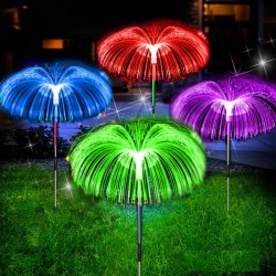 Solar garden light - waterproof - colorful fiber optic jellyfishSolar lighting