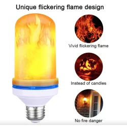 LED-Flammenlampe - mit Schwerkraftsensor - 4 Modi - E27 - 5 W