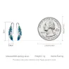 Grünblaue Kristallfedern - Ohrringe - 925er Sterlingsilber