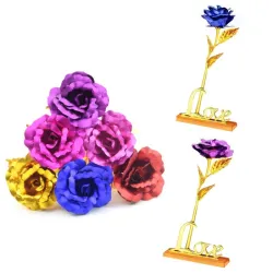 Unendliche goldene Rose - mit Liebeshalter - Schachtel
