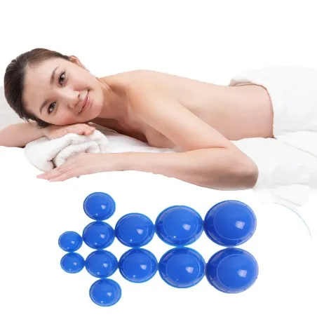 Saugnäpfe aus Silikon - Schröpfen / Massage / Anti-Cellulite-Therapie - 12 Stück