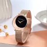Elegante Quarzuhr - Edelstahl-Mesh-Armband - Mond / Sterne