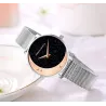 Elegante Quarzuhr - Edelstahl-Mesh-Armband - Mond / Sterne