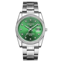 CHRONOS - stylish Quartz watch - with rhinestones - waterproof - stainless steelWatches