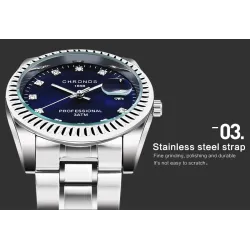 CHRONOS - stylish Quartz watch - with rhinestones - waterproof - stainless steelWatches
